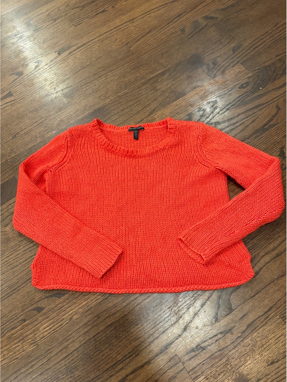 Eileen Fisher Orange Merino Wool and Nylon Sweater Size L